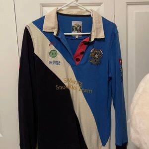 Size 12 Tri color long sleeve Joules polo